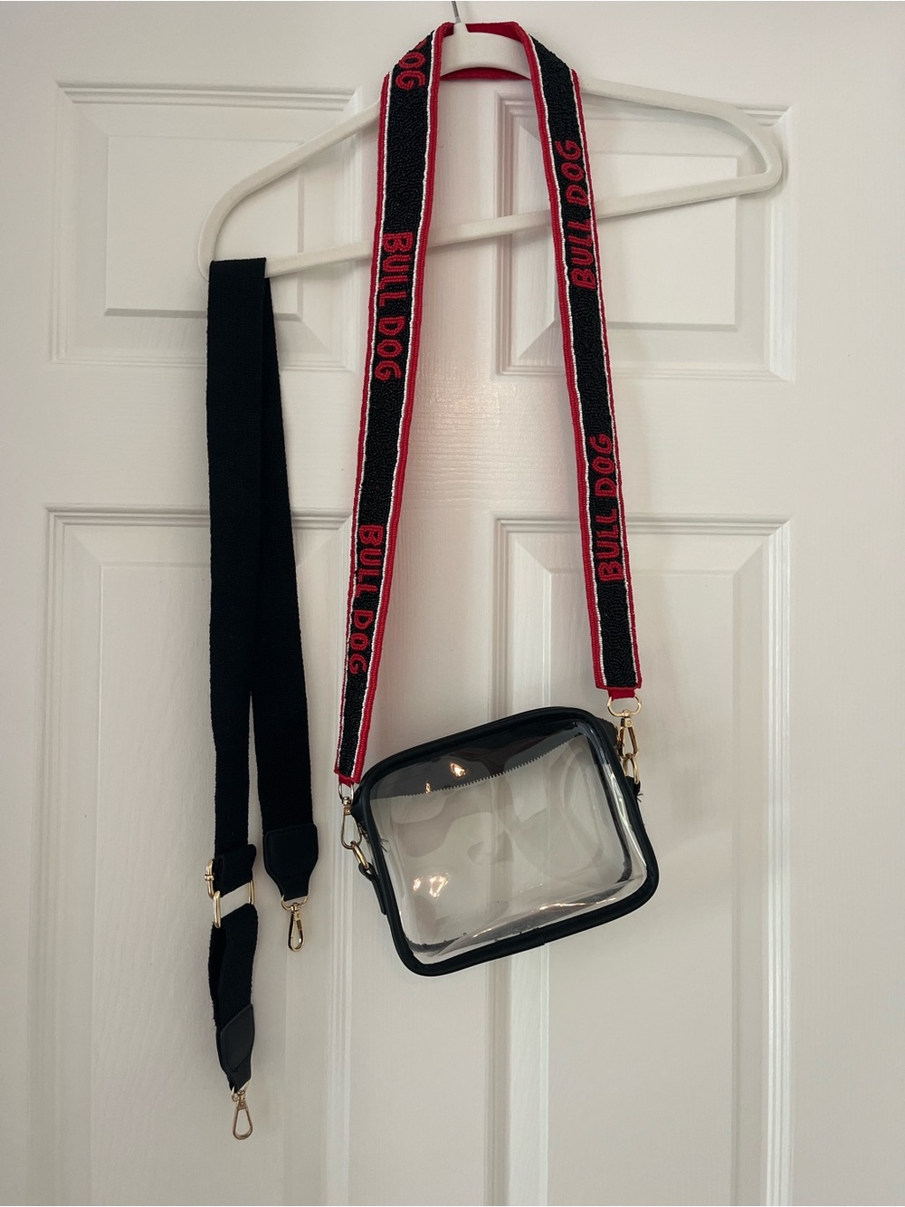 Clear Crossbody Bag with Removable 'BULLDOG' Strap